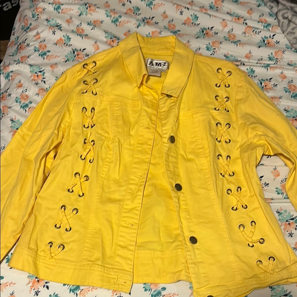 Yellow Lace-Up Women's Jacket